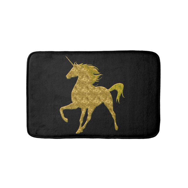 Yellow Fire Unicorn Bath Mat (Front)