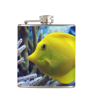 Yellow Fish Hip Flask
