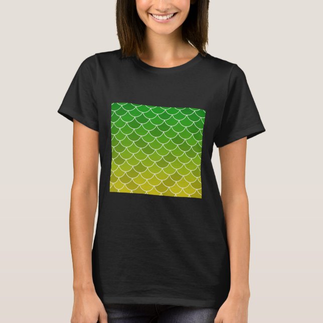 Yellow Fish Scales Long T-Shirt (Front)