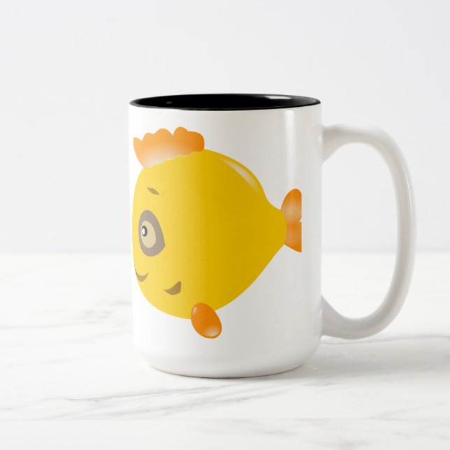 Yellow Fish Two-Tone Coffee Mug (Right)