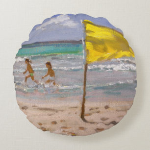 Yellow Flag Barbados 2010 Round Cushion