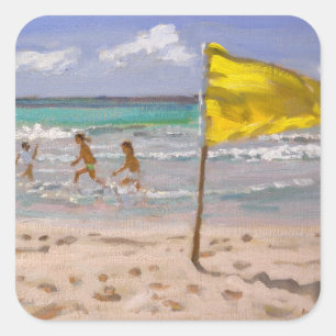 Yellow Flag Barbados 2010 Square Sticker