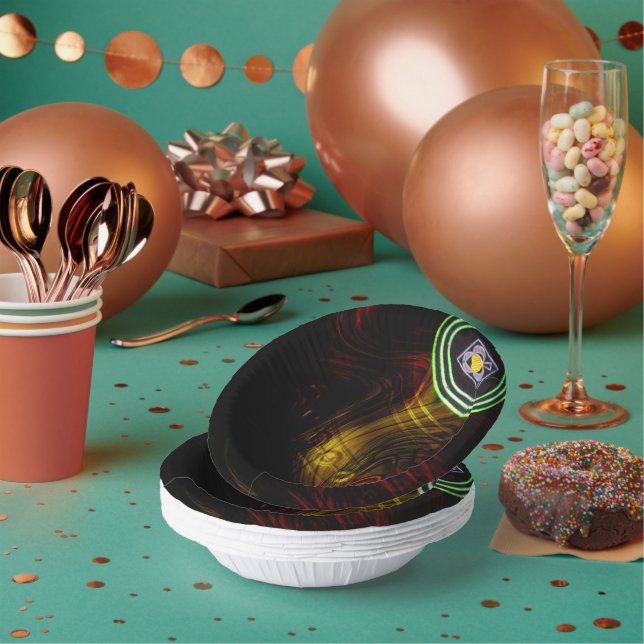 Yellow Flame Lawn Bowl, Paper Plates (Multi)