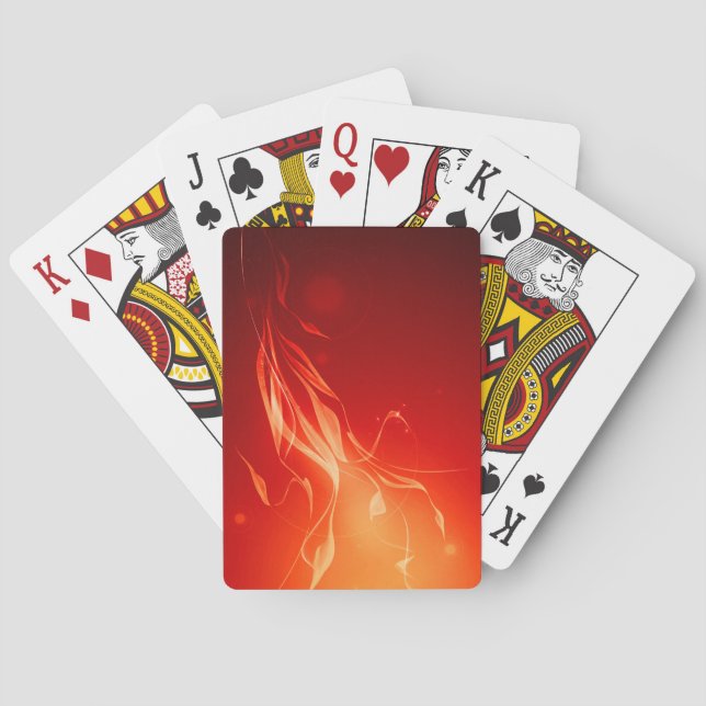 Yellow flame on red playing cards (Back)