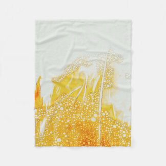 Yellow flame-themed illustration fleece blanket
