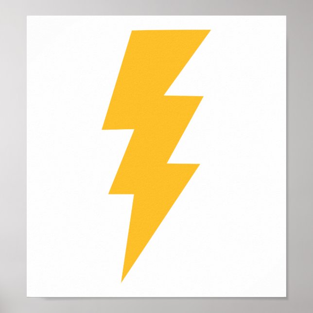 Yellow Flash Lightning Bolt Poster (Front)