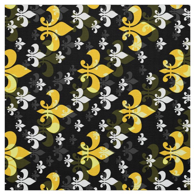Yellow Fleur De Lis Fabric (Swatch)