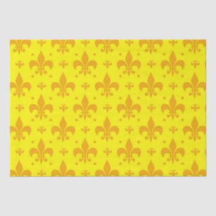 Yellow Fleur-de-lis Pattern Design Tissue Paper