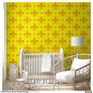 Yellow Fleur-de-lis Pattern Design  Wallpaper