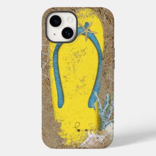Yellow Flip-Flop in Sand  Case-Mate iPhone 14 Case