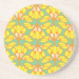 yellow flora coaster