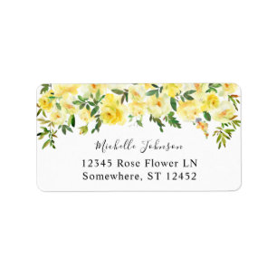 Yellow Floral 2 Return Address Label