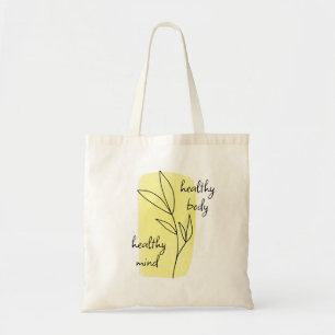 Yellow Floral Art Health and Wellness Tote Bag
