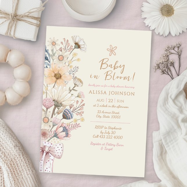 Yellow Floral Baby Shower Invitation (Creator Uploaded)