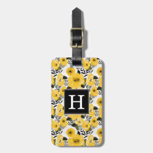 Yellow Floral Background Luggage Tag