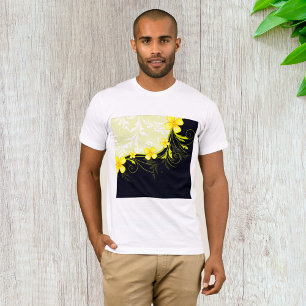 Yellow Floral Background Mens T-Shirt