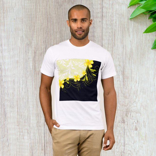 Yellow Floral Background Mens T-Shirt (Creator Uploaded)