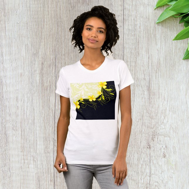 Yellow Floral Background Womens T-Shirt (Creator Uploaded)