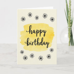 Yellow Floral Birthday Card