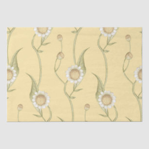 Yellow Floral Boho Daisy Chain Pattern Tissue Paper