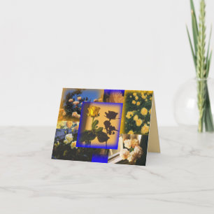 Yellow Floral Collage Blank Landscape Card