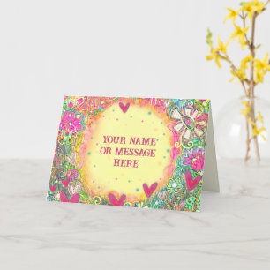 Yellow Floral Customise Name Inspirivity Floral Card