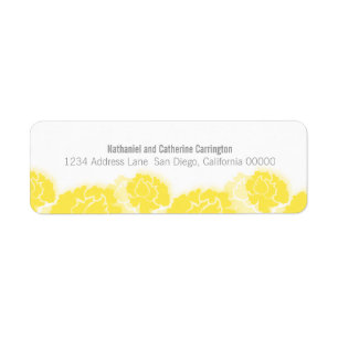 Yellow Floral Decadence Return Address Labels