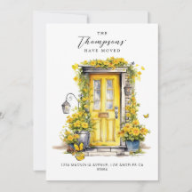 Yellow Floral Door We've Moved Photo Moving