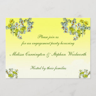 Yellow Floral Engagement Party Invitation