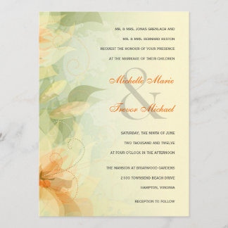 Yellow Floral Garden Wedding Invitations