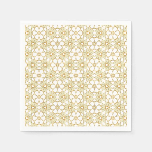 Yellow Floral Geometry Napkin (Front)
