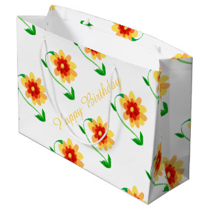 Yellow Floral Gift Bag