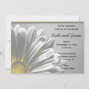 Yellow Floral Highlights Engagement Party Invitation