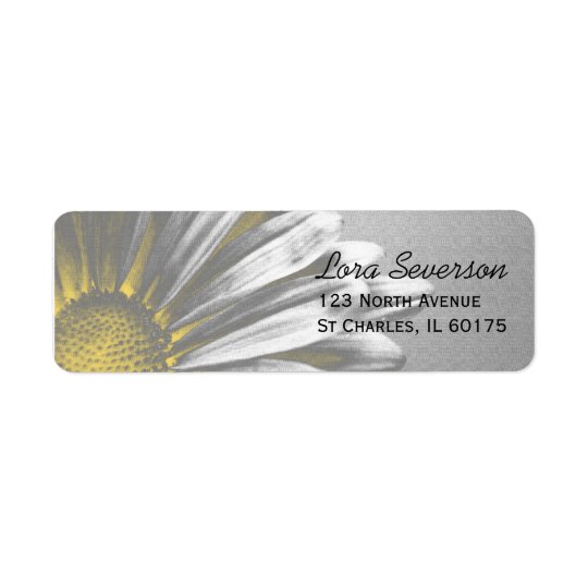 Yellow Floral Highlights Return Address Label