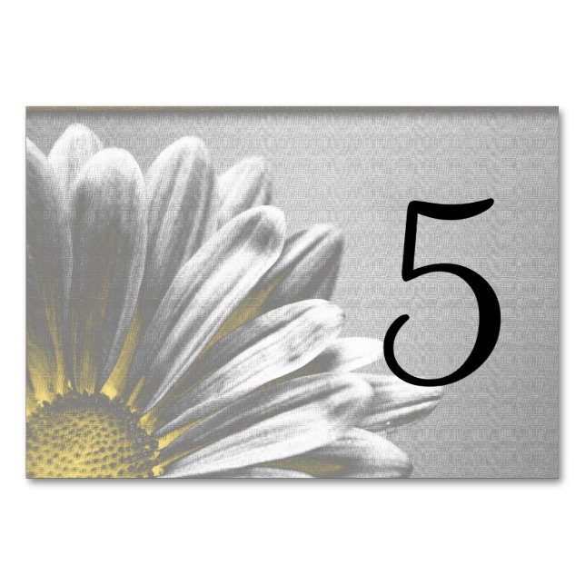 Yellow Floral Highlights Table Numbers (Front)