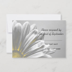 Yellow Floral Highlights Wedding RSVP Card