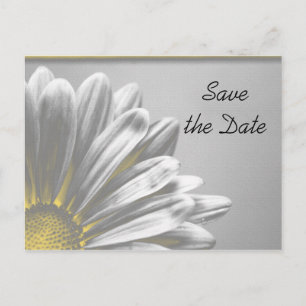 Yellow Floral Highlights Wedding Save the Date Announcement Postcard