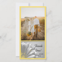 Yellow Floral Highlights Wedding Thank You