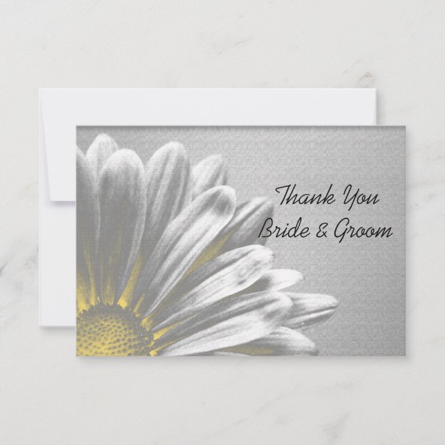 Yellow Floral Highlights Wedding Thank You Notes Invitation (Front)