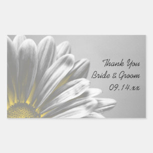 Yellow Floral Highlights Wedding Thank You Tags