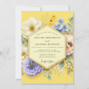 Yellow Floral Meadow Wedding Invitation