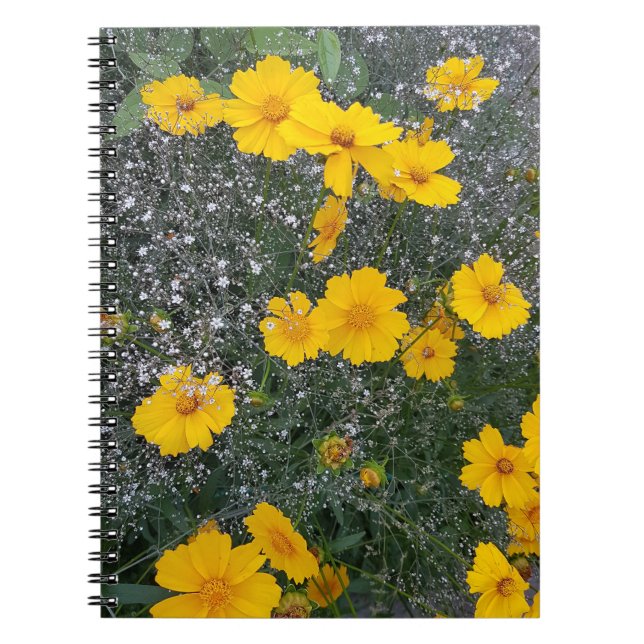Yellow, floral, nature, flowering,flowers, nature, notebook (Front)