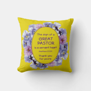 Yellow Floral Pastor Appreciation Cushion