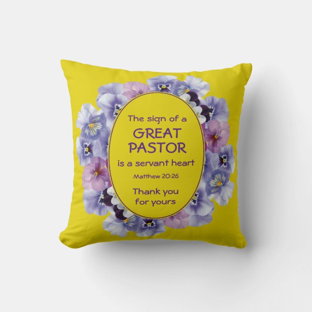 Yellow Floral Pastor Appreciation  Cushion (Front)