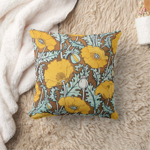 Yellow floral pattern cushion
