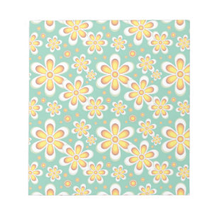 Yellow Floral Pattern Notepad