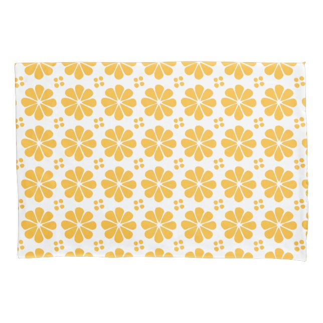 Yellow Floral Pattern Pillowcase (Front)