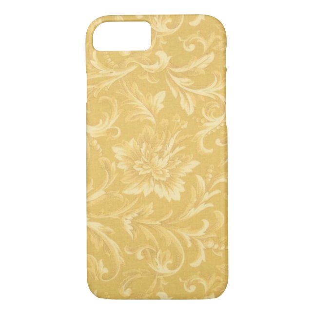 Yellow Floral Patterned Case-Mate iPhone Case (Back)