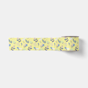 Yellow Floral Patterned Ribbon Satin Ribbon