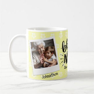 Yellow Floral Personalised Grandma Photo Mug